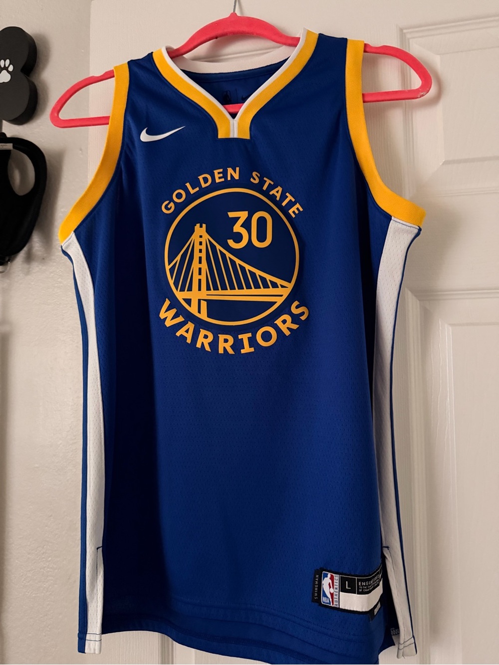 Nike Golden State Warriors #30 Blue and Yellow Jersey